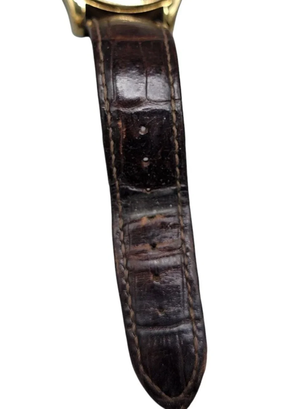 Guess Steel Mens Watch 39mm Gold Plated Case 7.25